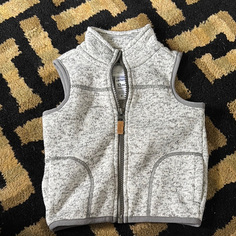 Carter's Heather Gray Zip-Up Vest